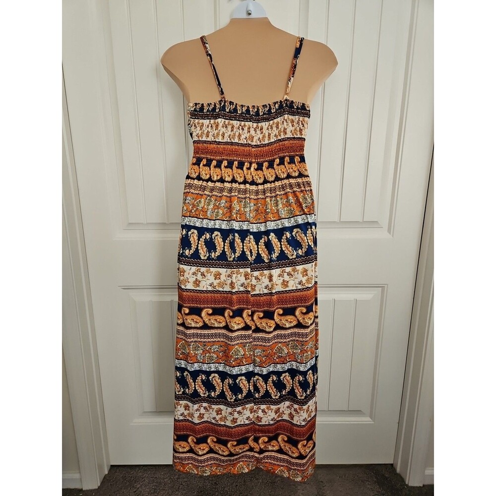 Bobbie Brooks Boho Paisley Maxi 3X Elastic Smocked Waist Adjustable straps - Picture 5 of 8